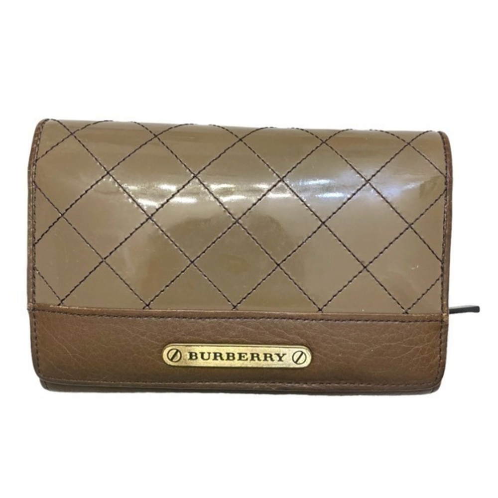 Burberry light brown wallet patent leather and leather